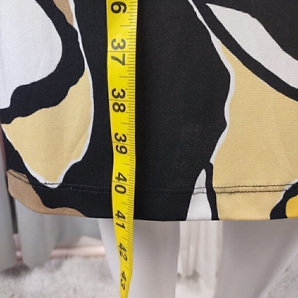 Chico's Multi Color Pebble Print Keyhole Front Scoop Neck Jersey Size 1 = US 8 - Picture 6 of 12